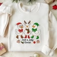 thumbnail image 1 of Embroidered Just a Jolly Goose Christmas Sweatshirt, Funny Santa Shirt, Christmas Just A Jolly Goose Shirt, Xmas Jolly Goose Shirt, 1 of 4
