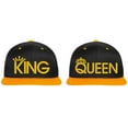 thumbnail image 1 of Embroidered KING and QUEEN Couple Matching 2 in one order Logo-EM-0040-Black-Yellow, 1 of 2