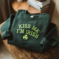 thumbnail image 1 of Embroidered Kiss Me I'm Irish Sweatshirt, Lucky Sweatshirt, St Patty's Glitter Sweatshirt, Women's Lucky Crewneck, St Patrick's Day, 1 of 4