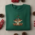 thumbnail image 1 of Embroidered Kissing Reindeer Sweatshirt, Mistletoe Christmas Shirt, Couple Deer Holiday Tee, Cute Animal Love Embroidery Gift, 1 of 4