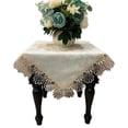 thumbnail image 1 of Embroidered Lace Cream Tablecloth, Classic Beige Table Cloth Home Party, 1 of 5