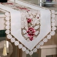 thumbnail image 1 of Embroidered Lace Long Table Runner, Floral Cabinet Dresser Scarf Home Party Kitchen Restaurant Decoration, 1 of 2