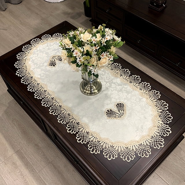 Embroidered Lace Table Runner, Coffee Table Runner Placemat Nightstand ...