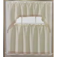 thumbnail image 1 of Embroidered Lace Trim 36" Long Kitchen Curtain Tiers and Swag Set, 1 of 2