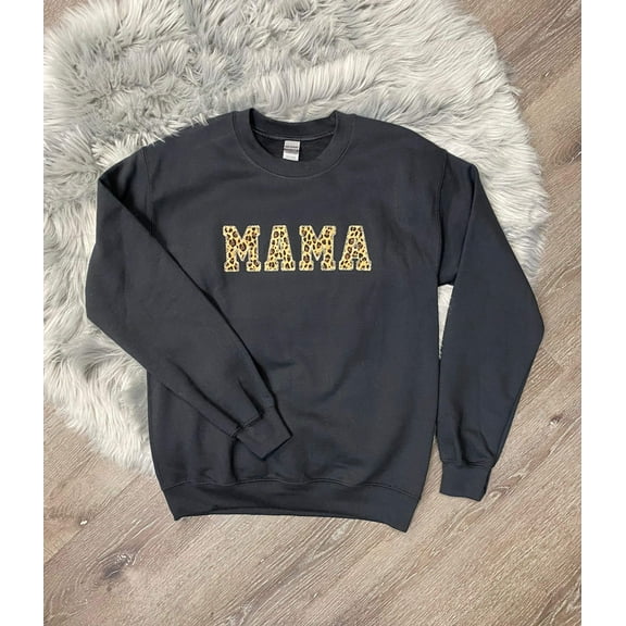Embroidered Leopard MAMA Sweatshirt