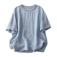 thumbnail image 1 of Embroidered Linen Tops For Women，Embroidered Tunic Flowy Bohemian Tunics For Women Peasant Blouses For Women Cotton Peasant Tops Gauze Tops Plus Size Bohemian Peasant Shirts Gauze Tunic Tops, 1 of 7