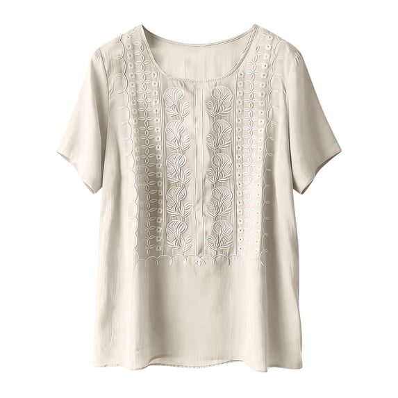 Embroidered Linen Tops for Women Linen Shirts Gauze Tops Boho Embroidered Tops Cotton Blouses Cotton Boho Tops Linen Tunic Tops Linen Tops for Women Embroidered Blouses Linen Boho Tops Beige L