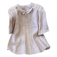 thumbnail image 1 of Embroidered Linen Tops For Women，Womens Gauze Tops And Blouses Plus Size Linen Tops Floral Embroidered Top Lightweight Breathable Shirts Women Linen Tops Cotton Peasant Tops Womens Summer Tops, 1 of 3
