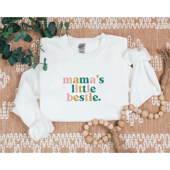 Embroidered Mama's Little Bestie Shirt, Mama's Bestie T-Shirt, Gift For Mama Shirt, Mothers Day Gift, Mama Shirt, Mama And Me Shirt