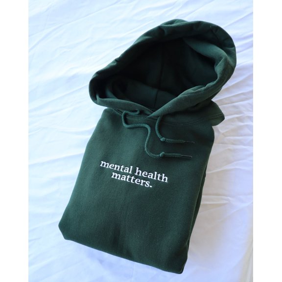 Embroidered Mental Health Matters Hoodie, Long Sleeve, Classic fit, Unisex, Adult