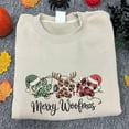thumbnail image 1 of Embroidered Meowy Christmas Sweatshirt, Cute Cats with Santa Claus Hat, Christmas Dog Lover Outfit, Funny Dog Mama Gift Hoodie, 1 of 3