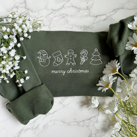 Embroidered Merry Christmas With Unique Symbols Sweatshirt