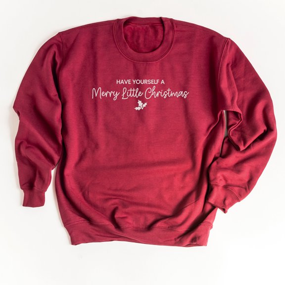 Embroidered Merry Little Christmas - Women's Graphic Sweatshirt