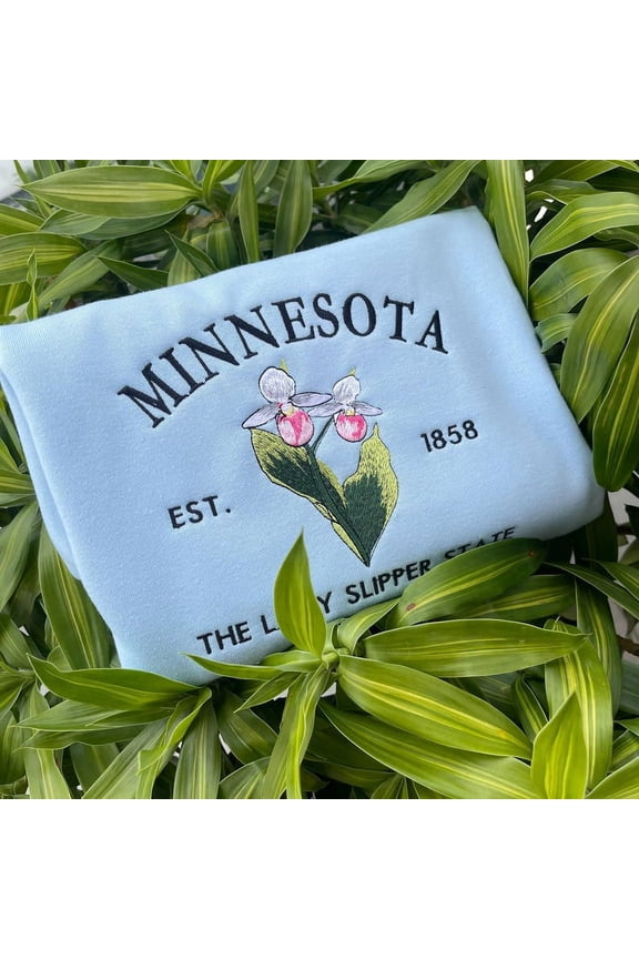 Embroidered Minnesota Lady Slipper State Sweatshirt