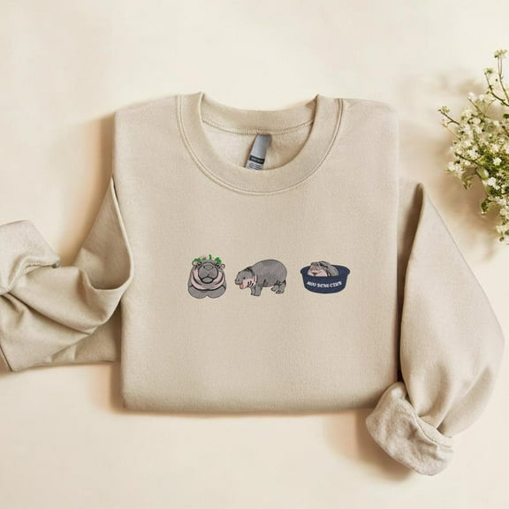 Embroidered Moo Deng Fan Club Crewneck