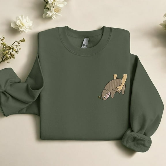 Embroidered Moo Deng Hippo Fan Club Sweatshirt