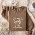 thumbnail image 1 of Embroidered More Espresso Less Depresso Shirt, Coffee Lover Sweatshirt, Mental Health Hoodie, Vintage Espresso Tee, Gift for Coffee Lover, 1 of 5