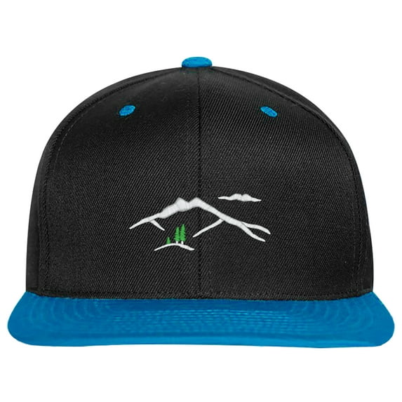 Embroidered Mountain Silhouette Logo-EM-0041-Black-Blue