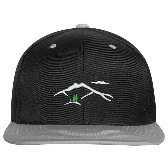 Embroidered Mountain Silhouette Logo-EM-0041-Black-Gray