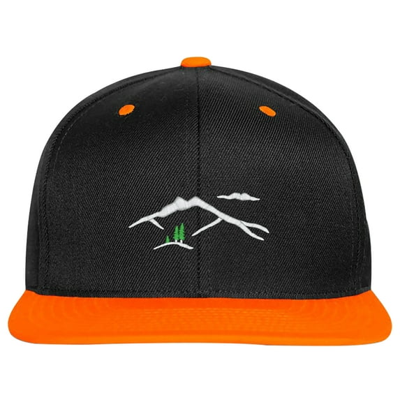Embroidered Mountain Silhouette Logo-EM-0041-Black-Orange