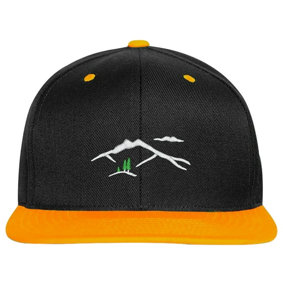 Embroidered Mountain Silhouette Logo-EM-0041-Black-Yellow