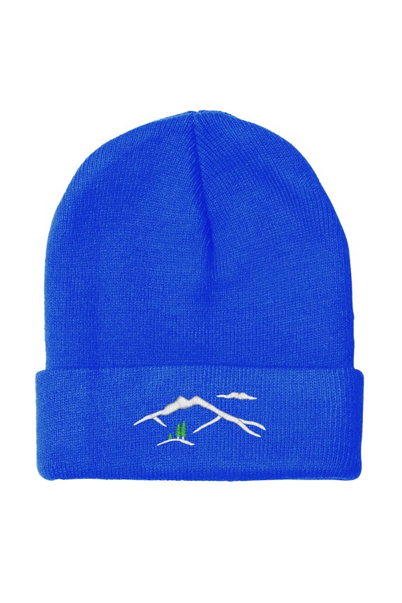Embroidered Mountain Silhouette Logo Hat-EM-0041-Royal