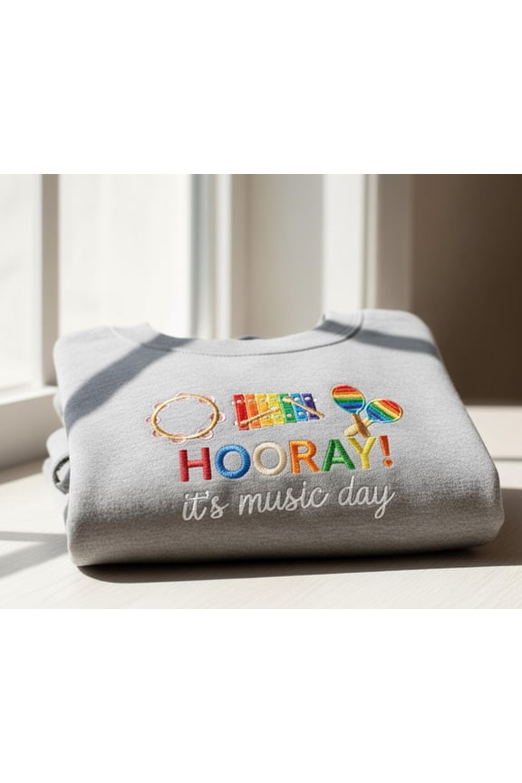 Embroidered Music Teacher Sweatshirt | Rainbow Xylophone Jumper