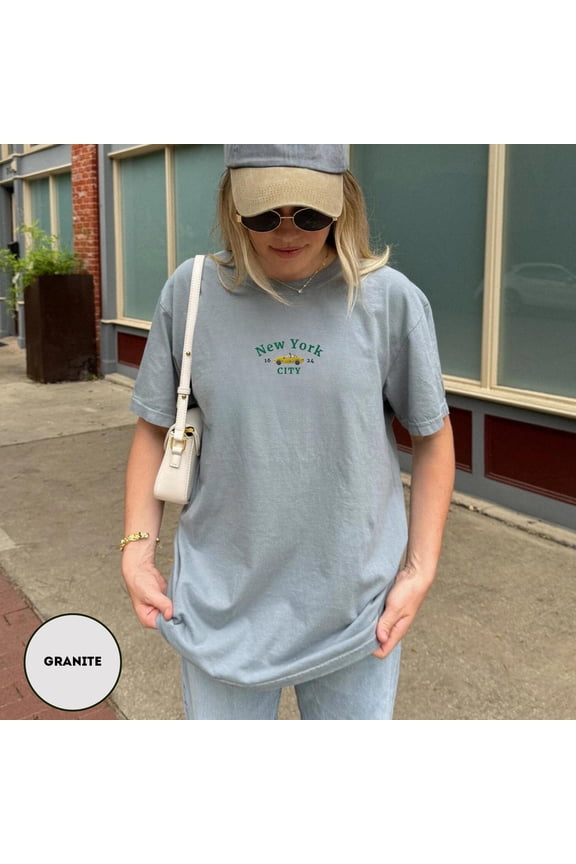 Embroidered New York Shirt New York City Trip T-shirt NYC Shirt Embroidery NY Lover Gift Big Apple Embroidered Shirt