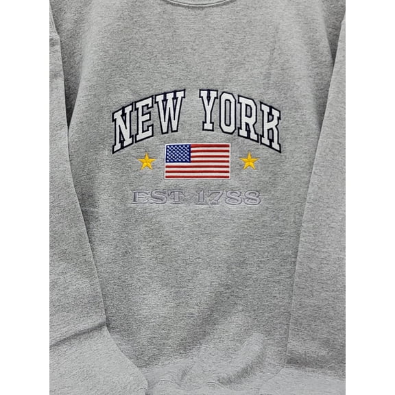 Embroidered New York Sweatshirt: NY Fan Crewneck