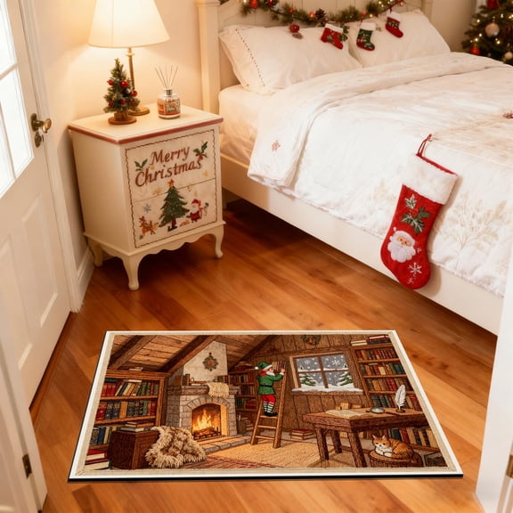 Embroidered Non Slip Door Mat, Thickened Absorbent Carpet for Front Door, Washable and Durable, 15.7x23.6 Inch, Perfect for High Traffic Areas, Hallway, and Laundry Room