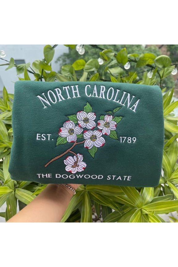 Embroidered North Carolina Dogwood State Sweatshirt