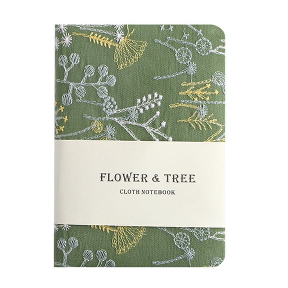 Embroidered Notebook 256 Pages College Ruled Small Journal Notebook for Student Women Writing Hardcover Journal Notepads