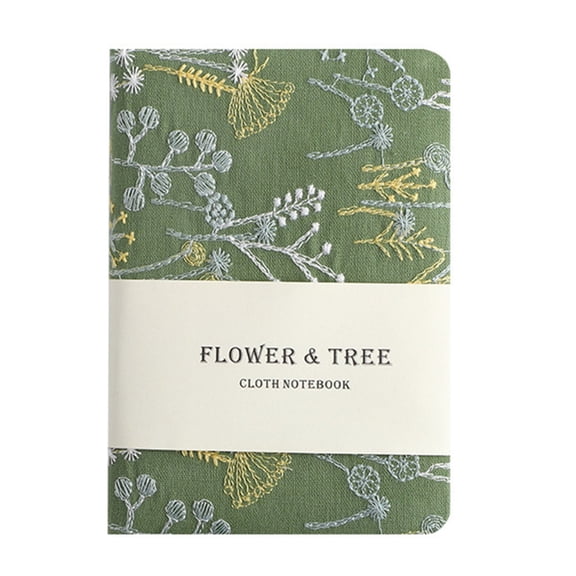 Small Notebook Embroidered Journal Notebook 256 Pages Wide Lined Business Journal Notebook for Student Women Journaling