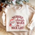 thumbnail image 1 of Embroidered Nurse Christmas Sweatshirt, Nice List Sweater, 1 of 4