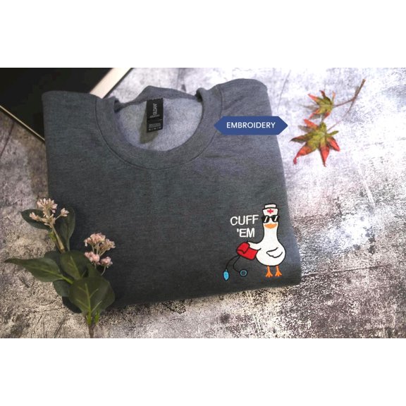 Embroidered Nurse Silly Goose Nurse Shirt, ER Nurse TShirt, RN Nurse Shirt Cuff Em Nurse Practitioner Tee Nurse Appreciation