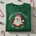 thumbnail image 1 of Embroidered "Nurses Nice List" Santa Sweatshirt, Christmas Nurse Crewneck, Holiday Healthcare Worker Pullover Gift, 1 of 4
