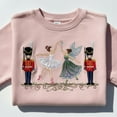 thumbnail image 1 of Embroidered Nutcracker Soldier Ballerina Sweatshirt, Sugar Plum Fairy Ballet Crewneck, Christmas Dance Embroidered Shirt, Toy Soldier Top, 1 of 4