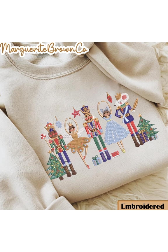 Embroidered Nutcracker Sweatshirt, Christmas Nutcracker Shirt, Christmas Sweatshirt, Nutcracker Ballet Shirt, Christmas Party Sweater