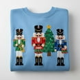 thumbnail image 1 of Embroidered Nutcracker Trio Sweatshirt, Toy Soldier Christmas Tree Sweater, Holiday Marching Band Crewneck, Festive Winter Parade Top, 1 of 4