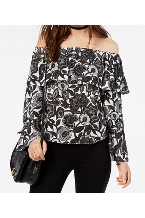 Embroidered Off The Shoulder Top Olive XL