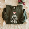 thumbnail image 1 of Embroidered Oh Come Let Us Adore Him Sweatshirt, Christian Christmas Shirt, Jesus Nativity Shirt, Jesus Nativity Embroidery, 1 of 4