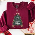 thumbnail image 1 of Embroidered Oh Come Let Us Adore Him Sweatshirt, Religious Christmas Church Shirt, Christian Christmas, Retro Glitter Holiday Sweater, 1 of 5
