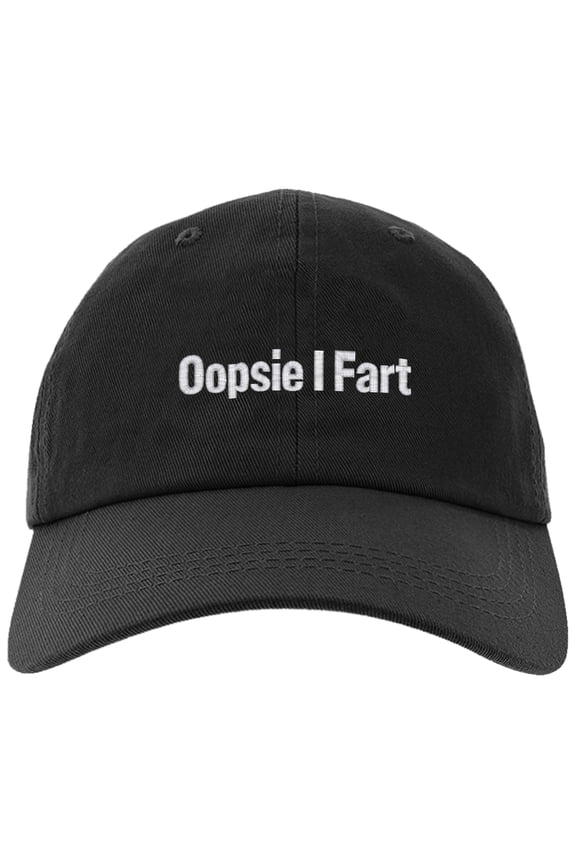 Embroidered Oopsie I Fart, Funny Saying, Adjustable Baseball Cap-EM-0051-Black