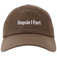 thumbnail image 1 of Embroidered Oopsie I Fart, Funny Saying, Adjustable Baseball Cap-EM-0051-Brown, 1 of 2