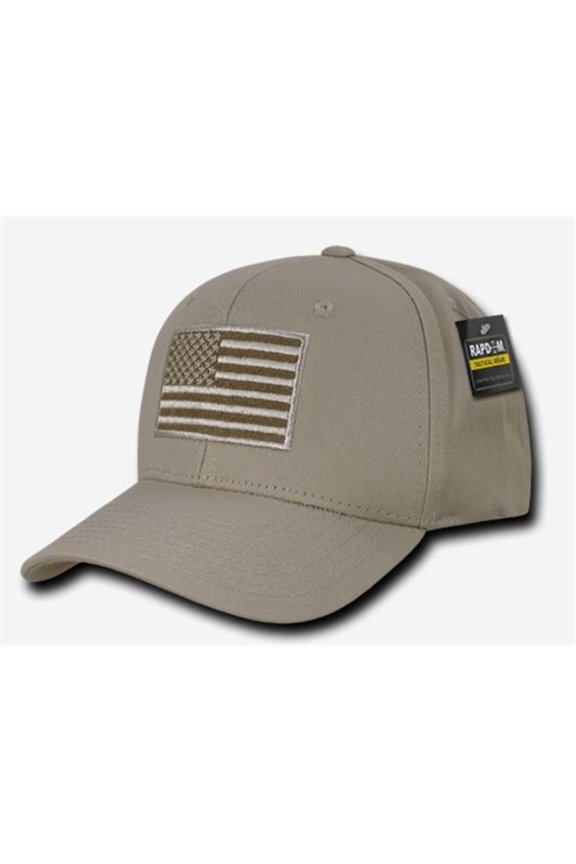 Embroidered Operator Cap, USA, Khaki