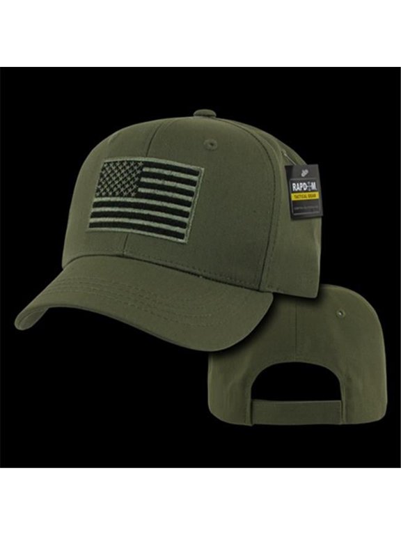 Embroidered Operator Cap, USA, Olive