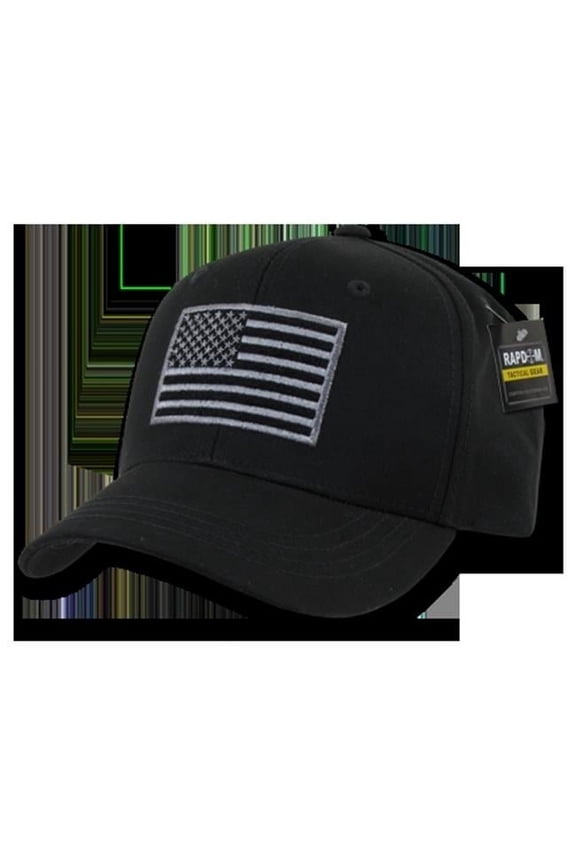 Embroidered Operator Caps - USA, Black