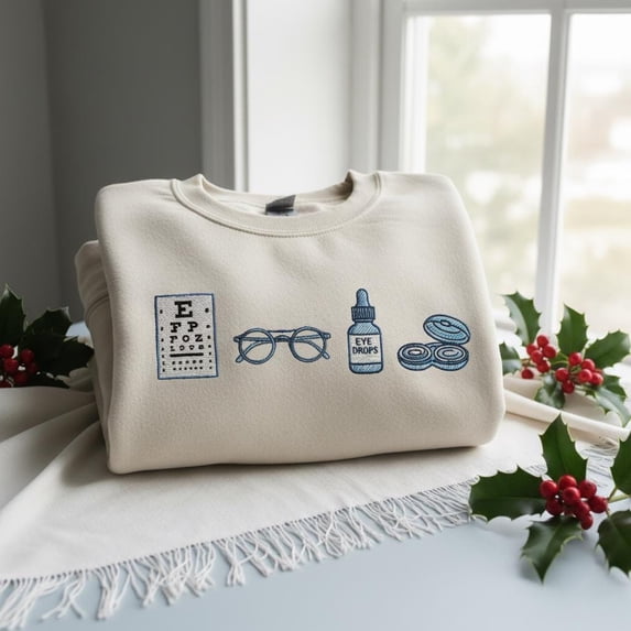 Embroidered Optometrist Sweatshirt, Certified Paraoptometric Crewneck, Eye Doctor Gift, Optometry Shirt, Vision Care Sweater