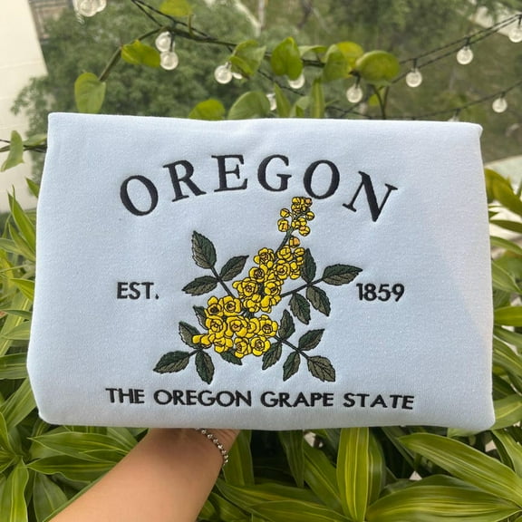 Embroidered Oregon Grape State Sweatshirt