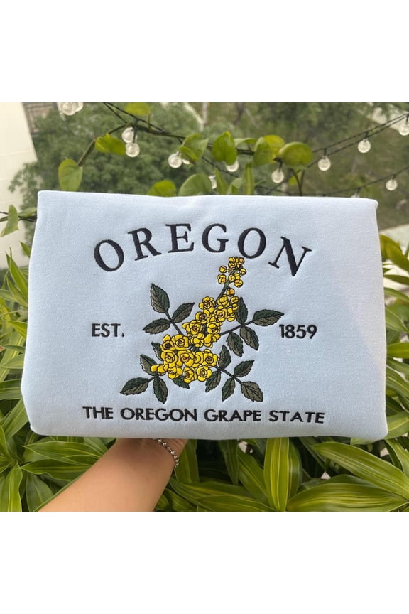 Embroidered Oregon Grape State Sweatshirt